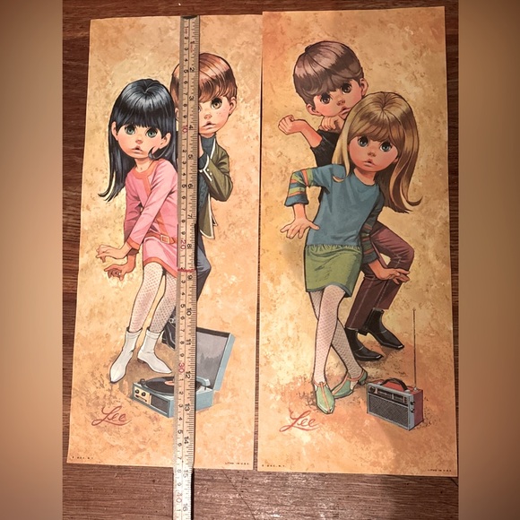 Lee Mcm Vtg 1960 Teen Go Go litho Print Mod Retro Big Eye PRINT NO STAMP Set 2 - Picture 2 of 10